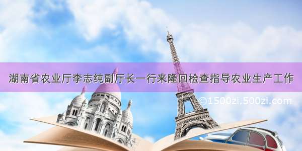 湖南省农业厅李志纯副厅长一行来隆回检查指导农业生产工作