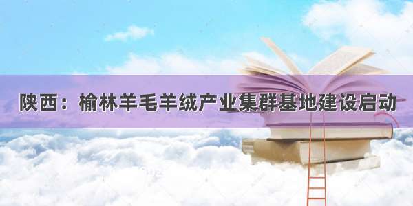 陕西：榆林羊毛羊绒产业集群基地建设启动