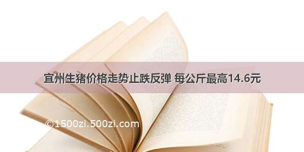 宜州生猪价格走势止跌反弹 每公斤最高14.6元