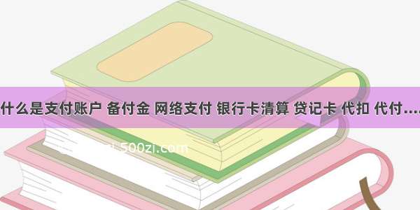 什么是支付账户 备付金 网络支付 银行卡清算 贷记卡 代扣 代付....