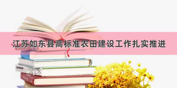 江苏如东县高标准农田建设工作扎实推进