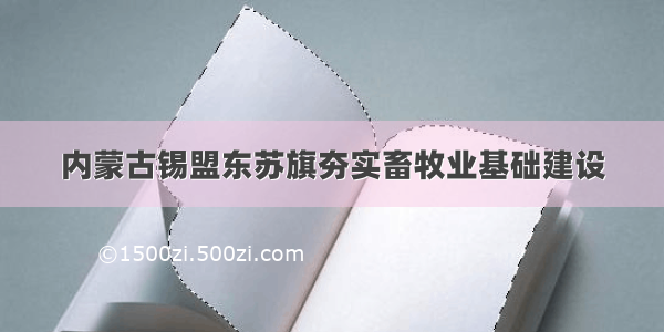 内蒙古锡盟东苏旗夯实畜牧业基础建设