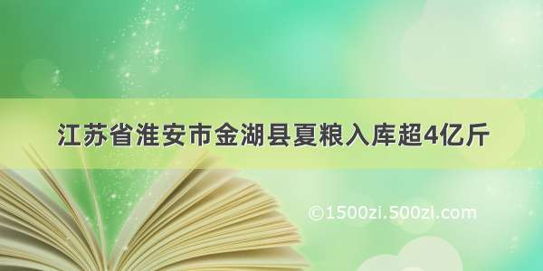 江苏省淮安市金湖县夏粮入库超4亿斤