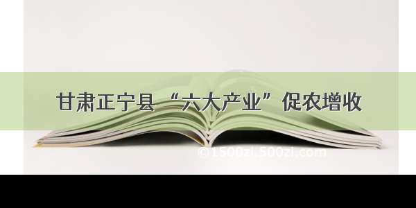 甘肃正宁县 “六大产业”促农增收