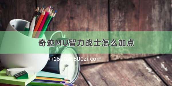 奇迹MU智力战士怎么加点