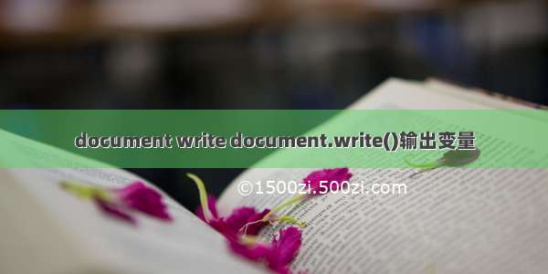 document write document.write()输出变量