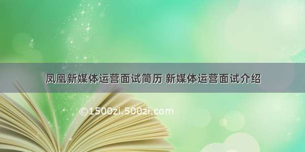 凤凰新媒体运营面试简历 新媒体运营面试介绍