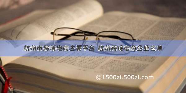 杭州市跨境电商主要平台 杭州跨境电商企业名单