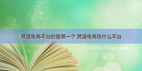 跨境电商平台的是哪一个 跨境电商在什么平台