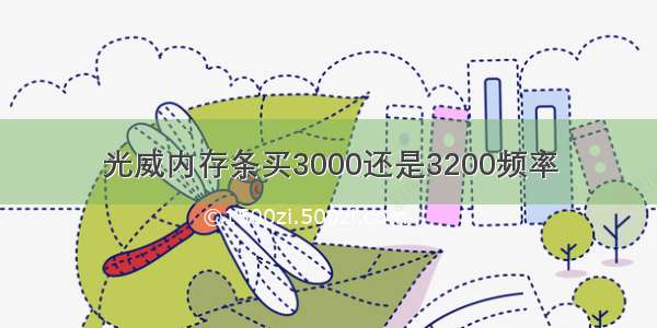 光威内存条买3000还是3200频率