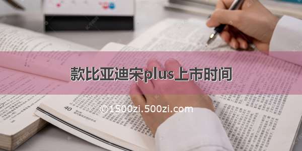 款比亚迪宋plus上市时间