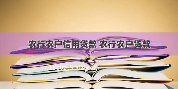 农行农户信用贷款 农行农户贷款