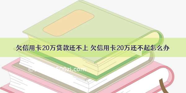 欠信用卡20万贷款还不上 欠信用卡20万还不起怎么办