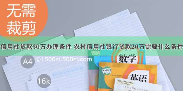 信用社贷款30万办理条件 农村信用社银行贷款20万需要什么条件