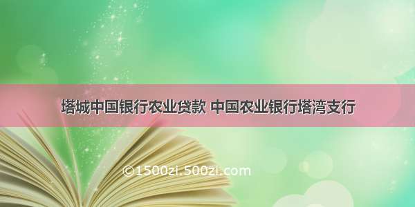 塔城中国银行农业贷款 中国农业银行塔湾支行