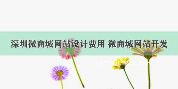 深圳微商城网站设计费用 微商城网站开发