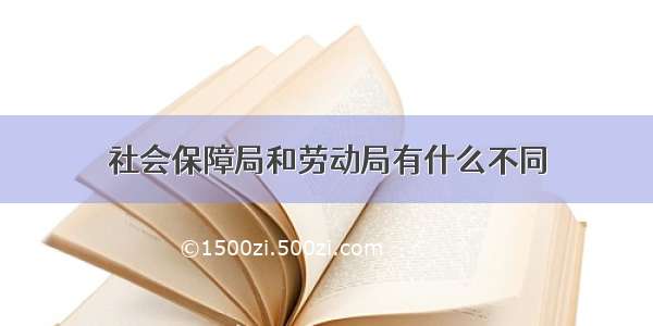 社会保障局和劳动局有什么不同