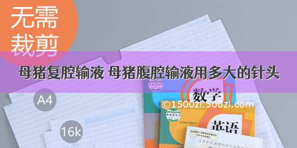 母猪复腔输液 母猪腹腔输液用多大的针头