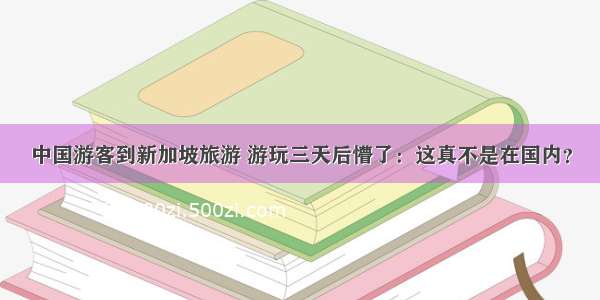 中国游客到新加坡旅游 游玩三天后懵了：这真不是在国内？