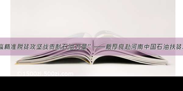 “为打赢精准脱贫攻坚战贡献石油力量”——戴厚良赴河南中国石油扶贫项目调研