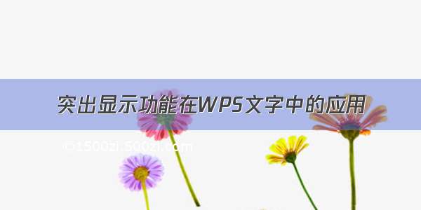 突出显示功能在WPS文字中的应用