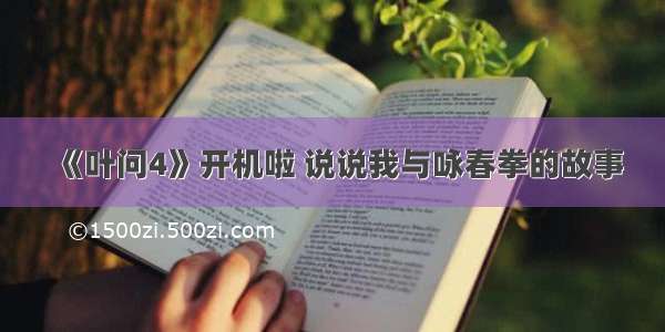 《叶问4》开机啦 说说我与咏春拳的故事