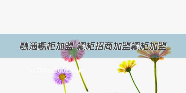 融通橱柜加盟 橱柜招商加盟橱柜加盟