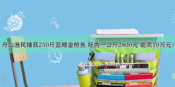 舟山渔民捕获250斤蓝鳍金枪鱼 好肉一公斤2800元 能卖10万元！