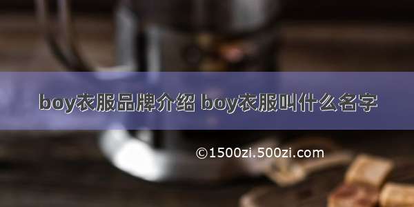 boy衣服品牌介绍 boy衣服叫什么名字