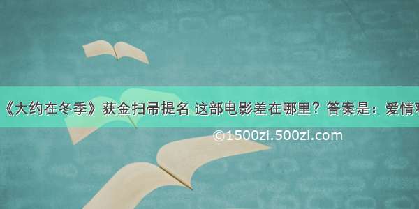 《大约在冬季》获金扫帚提名 这部电影差在哪里？答案是：爱情观