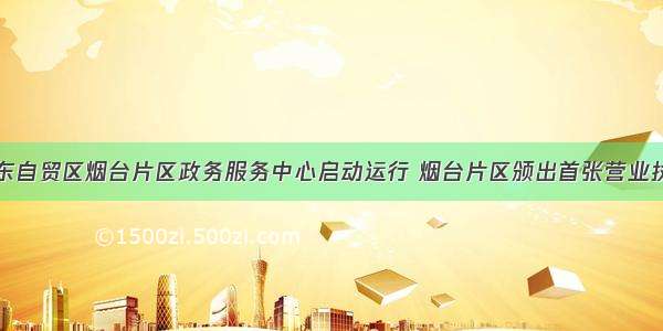 山东自贸区烟台片区政务服务中心启动运行 烟台片区颁出首张营业执照