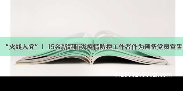 “火线入党”！15名新冠肺炎疫情防控工作者作为预备党员宣誓