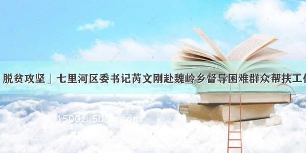 「决战决胜 脱贫攻坚」七里河区委书记芮文刚赴魏岭乡督导困难群众帮扶工作并调研文旅