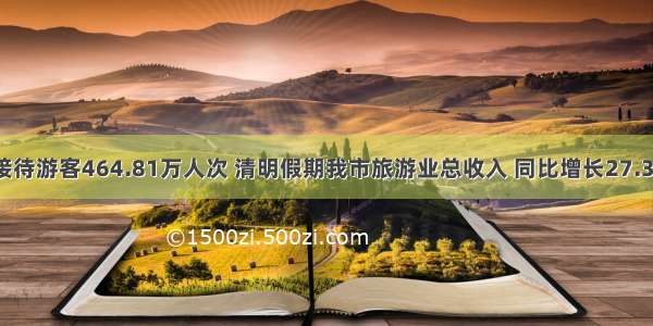 共接待游客464.81万人次 清明假期我市旅游业总收入 同比增长27.34%