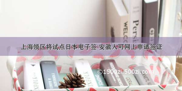 上海领区将试点日本电子签 安徽人可网上申请签证