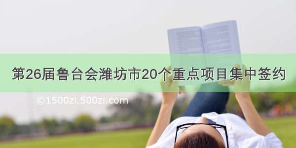 第26届鲁台会潍坊市20个重点项目集中签约