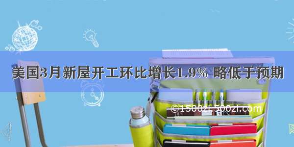 美国3月新屋开工环比增长1.9% 略低于预期