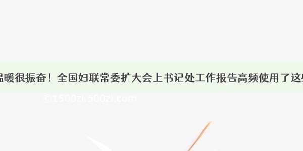 很温暖很振奋！全国妇联常委扩大会上书记处工作报告高频使用了这些词