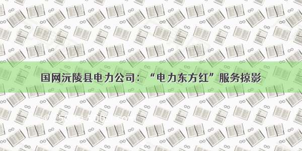 国网沅陵县电力公司：“电力东方红”服务掠影