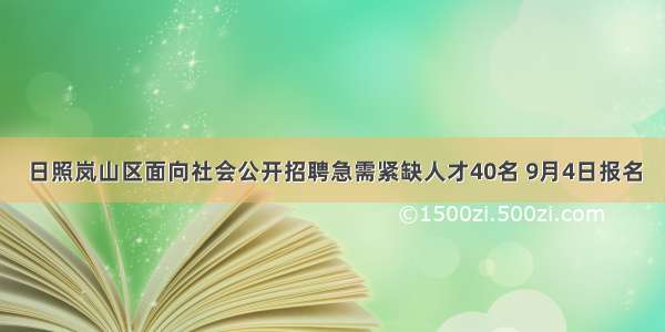 日照岚山区面向社会公开招聘急需紧缺人才40名 9月4日报名