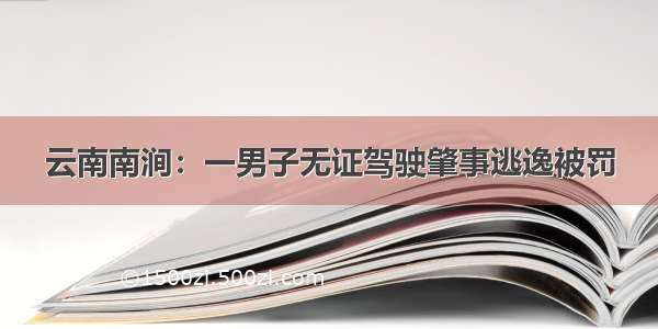 云南南涧：一男子无证驾驶肇事逃逸被罚