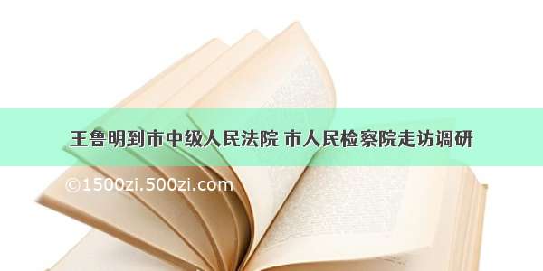 王鲁明到市中级人民法院 市人民检察院走访调研