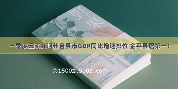 一季度云南红河州各县市GDP同比增速排位 金平县居第一！