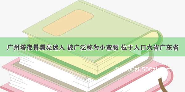 广州塔夜景漂亮迷人 被广泛称为小蛮腰 位于人口大省广东省