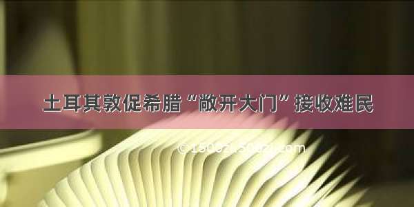 土耳其敦促希腊“敞开大门”接收难民