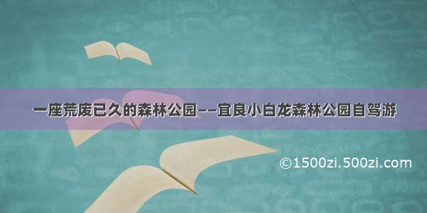 一座荒废已久的森林公园——宜良小白龙森林公园自驾游