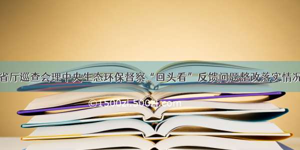 省厅巡查会理中央生态环保督察“回头看”反馈问题整改落实情况