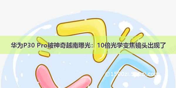 华为P30 Pro被神奇越南曝光：10倍光学变焦镜头出现了