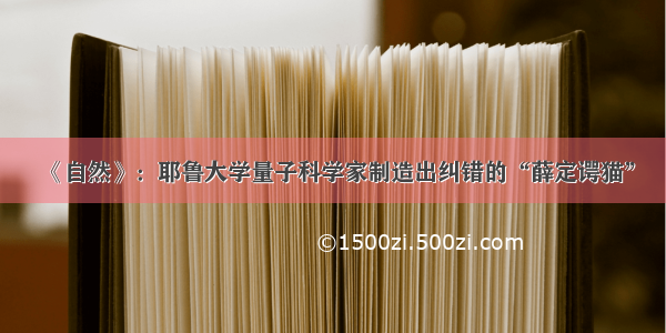 《自然》：耶鲁大学量子科学家制造出纠错的“薛定谔猫”