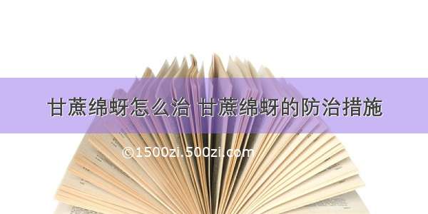 甘蔗绵蚜怎么治 甘蔗绵蚜的防治措施